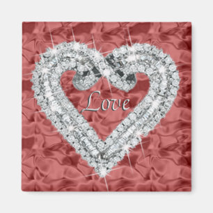 Íman Red Square Love Diamond Heart Magnet