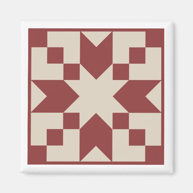 Íman Red Star Barn Quilt Magnet (Frente)