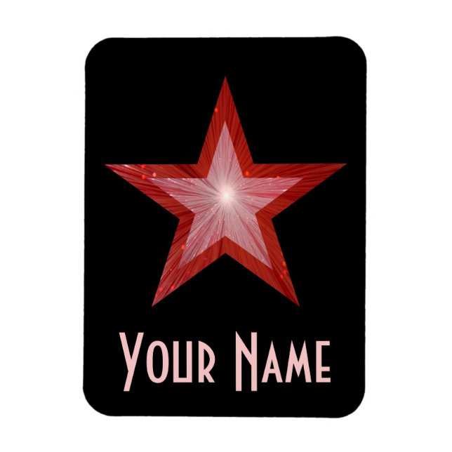 Íman Red Star 'Name' flexível magnet black (Vertical)