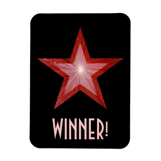 Íman Red Star 'Vencedor', preto-ímã flexível (Vertical)