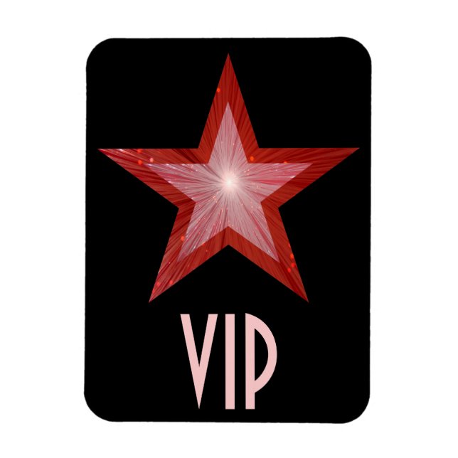 Íman Red Star 'VIP', preto-ímã flexível (Vertical)