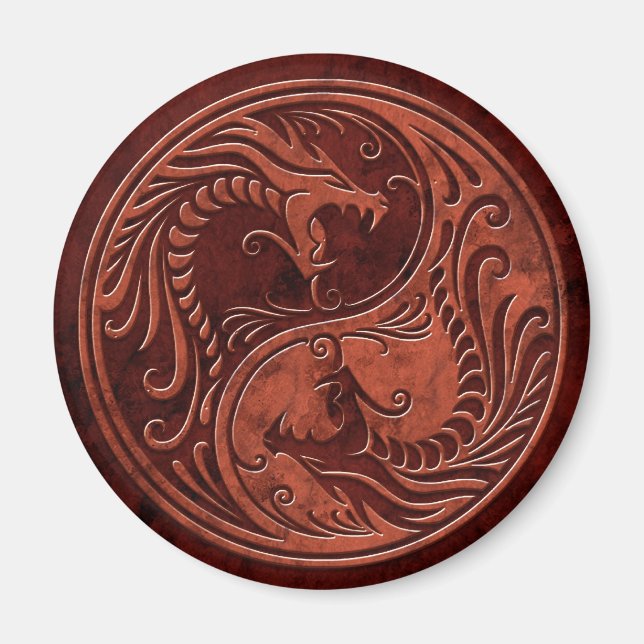 Íman Red Stone Yin Yang Dragon (Frente)