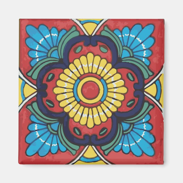 Íman Red tile mexican talavera ceramics (Frente)