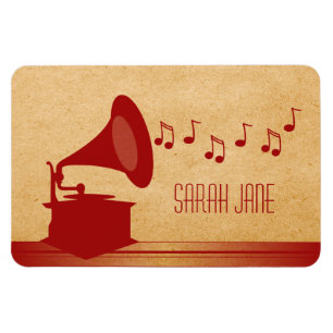 Íman Red Vintage Gramophone Premium Magnet
