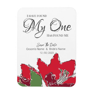 Íman Red Wedding Floral Salvar A Data