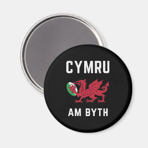 Íman Red Welsh Dragon Cymru Roots Rugby Fan Wales Flag