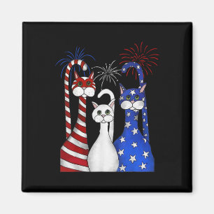 Íman Red White Blue Cats Usa Flag Firework 4 De Julho