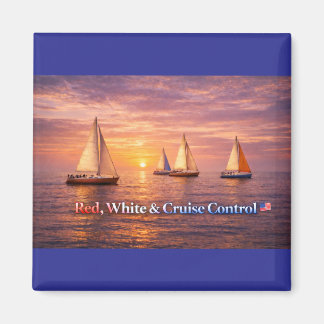 Íman Red White & Cruise Control Magnet | Patriotic Sail