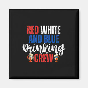 Íman Red White E Blue Bebendo Crew Party Beer Americano