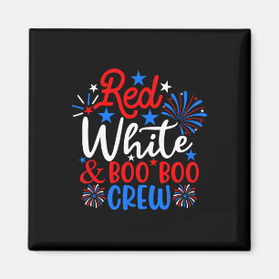Íman Red White E Boo Boo Crew Enfermeiro 4 De Julho