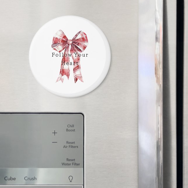 Íman Red White Plaid Stripes Bow   (In Situ (Fridge))