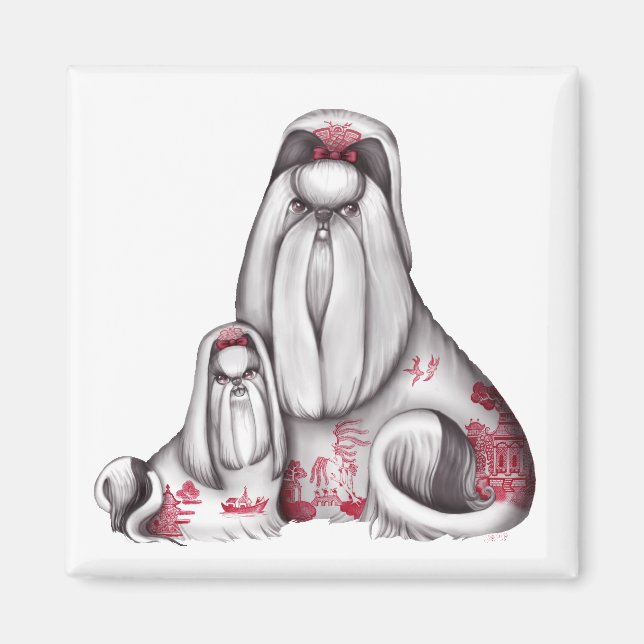 Íman Red Willow Shih Tzus Magnet (Frente)