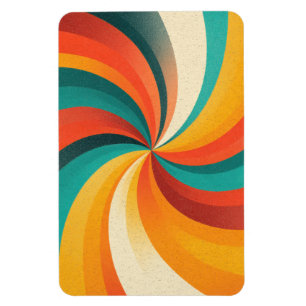Íman Redemoinho de Cores Retrô – Fundo Abstrato Vintage