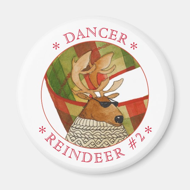 Íman redondo DANCER REINDEER (Frente)