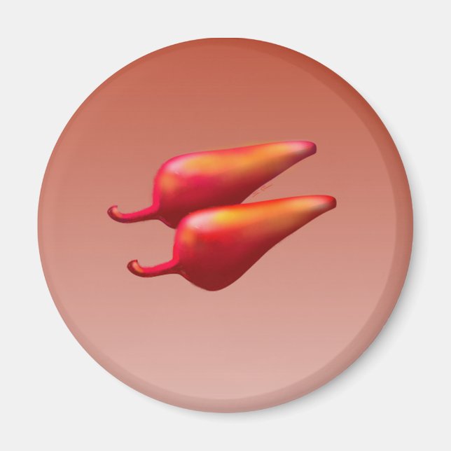 Íman redondo Red Chilli Peppers (Frente)