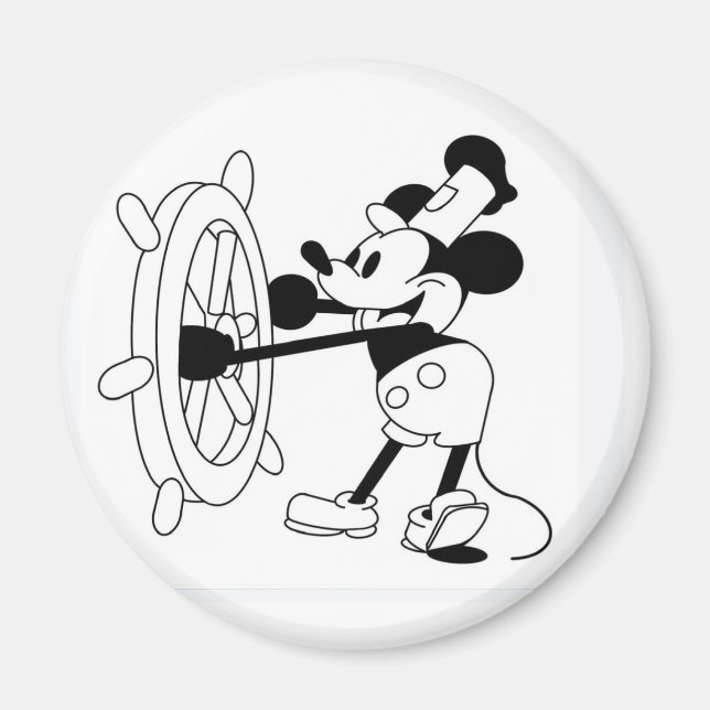 Íman redondo Steamboat Willie (Frente)