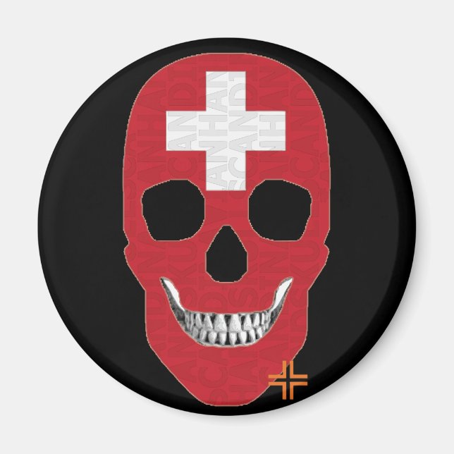 Íman redondo Suiça HANDSKULL B2 (Frente)