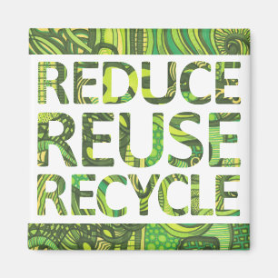 Íman Reduza o reciclar reusar vão ímã verde
