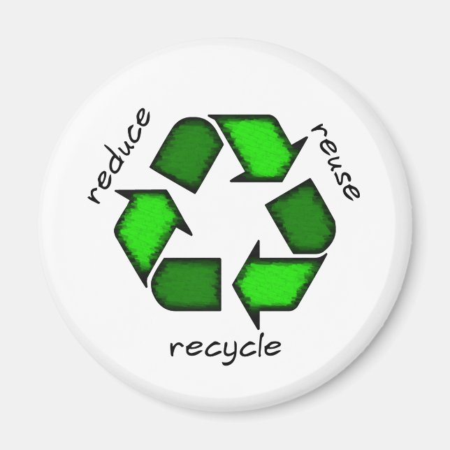 Íman Reduza, reutilize, Reciclar Magnet (Frente)