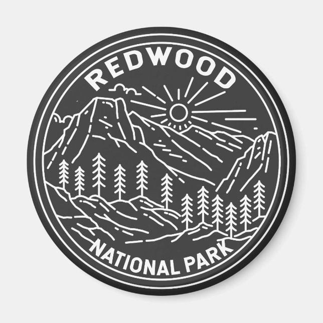 Íman Redwood National Park California Vintage Monoline (Frente)