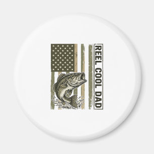 Íman Reel Cool Dad Bass Fishing Flag Vector Design_1