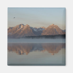 Íman Reflexão sobre Jackson Lake Dam em Grand Teton Par