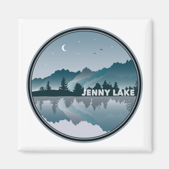 Íman Reflexão sobre o Parque Nacional de Jenny Lake Gra (Frente)