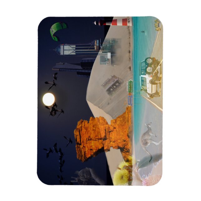 Íman REFLEXÕES DA lua OZ sobre a duna de areia (Vertical)