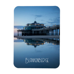 Íman Reflexos do Pier de Blankenberge na Hora Azul