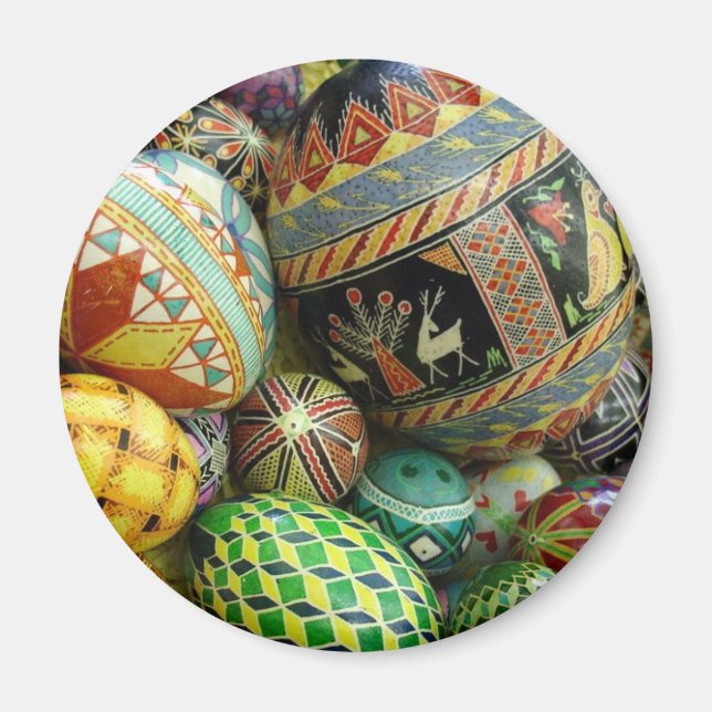 Íman refrigerador de Ovos de Páscoa ucraniano (Frente)