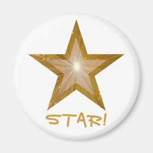 Íman Refrigerador Dourado "ESTRELA da estrela!" branco