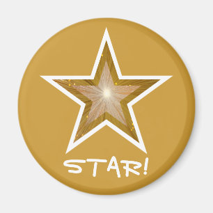 Íman Refrigerador "Dourado" "ESTRELA da estrela!" ouro
