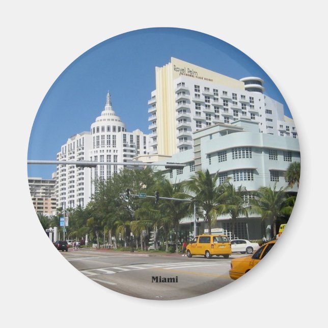 Íman refrigerador Miami Cityscape (Frente)