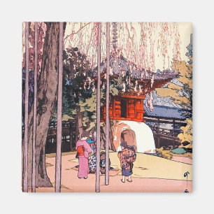 Íman Refrigere a árvore de cereja japonesa na arte de