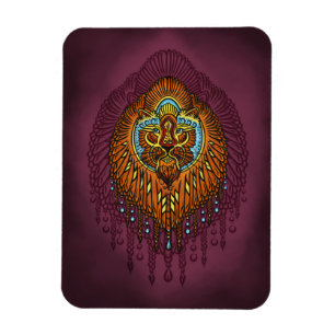 Íman Regal Spirit Lion Ornamentado Tribal Mandala Roa