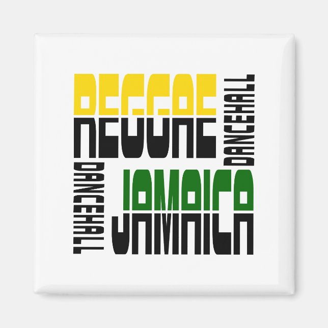 Íman Reggae Jamaica Dance Hall Cube, 3 cores (Frente)