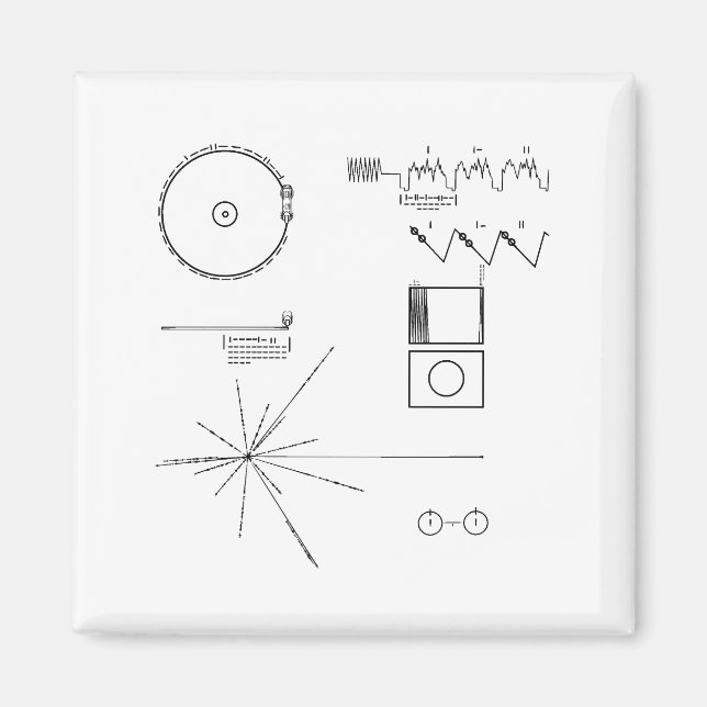 Íman Registro de Ouro do Voyager da NASA (Frente)