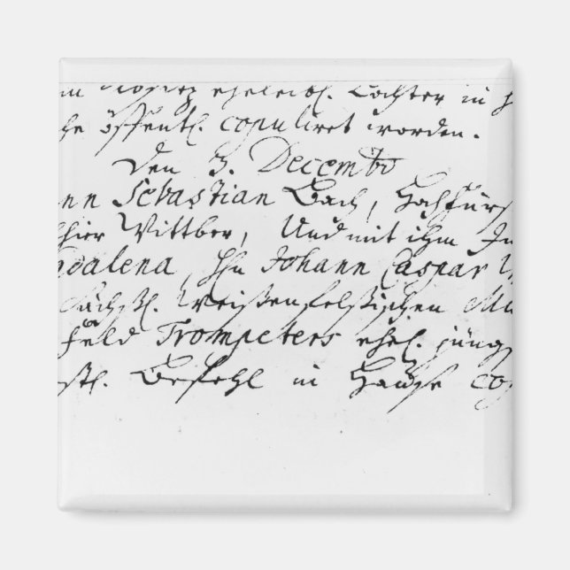 Íman Registro do casamento de Bach com Anna (Frente)