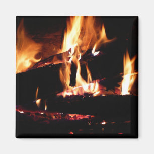 Íman Registros na fotografia de fogo quente da Lareira