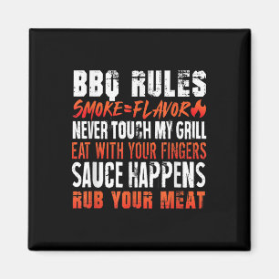 Íman Regras Engraçadas De Churrasco Fumaça=Sabor Comer