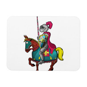 Íman Rei Arthur cavaleiro medievil e cavalo