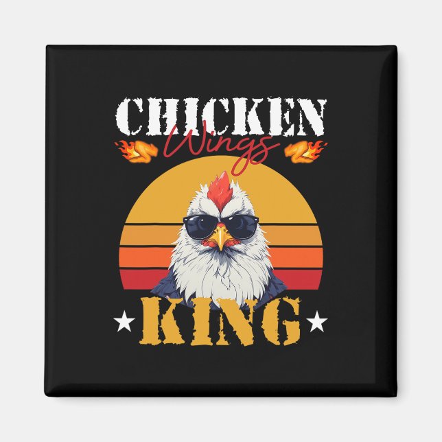Íman Rei da Asa de Frango Retro Sunset Byrbeque Buffalo (Frente)