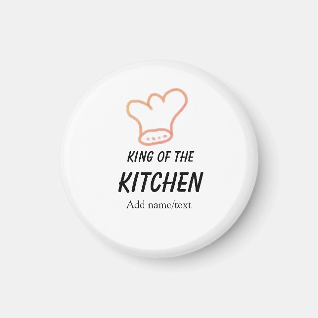 Íman Rei da cozinha chef cozinhando adicionar nome coro (Frente)
