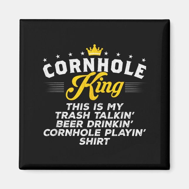 Íman Rei de Cornhole Traalkin Presente Divertido de Cor (Frente)