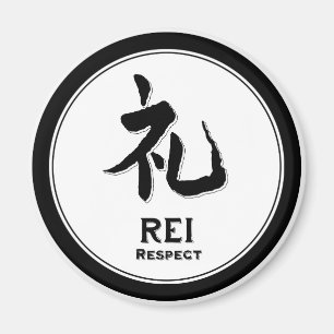Íman REI respeita a virtude bushido samurai kanji