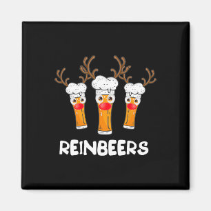 Íman Reinbeers Engraçado Reindeer Beer Bebendo de Natal