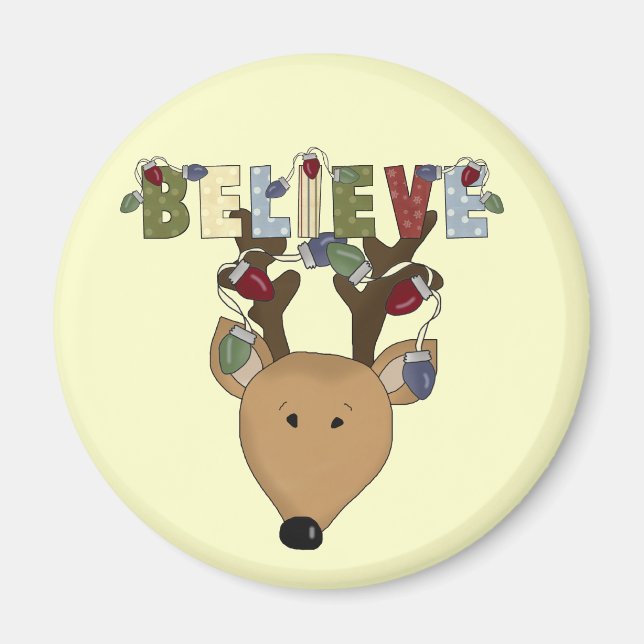 Íman Reindeer Acredita Natal (Frente)