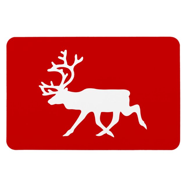 Íman Reindeer Branco / Silhueta das Caraíbas (Horizontal)
