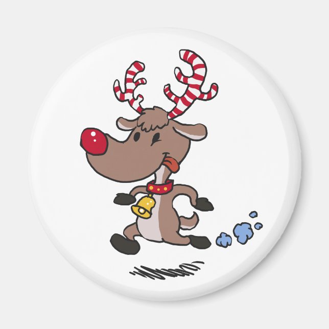 Íman Reindeer de Natal em execução | escolher a cor de  (Frente)