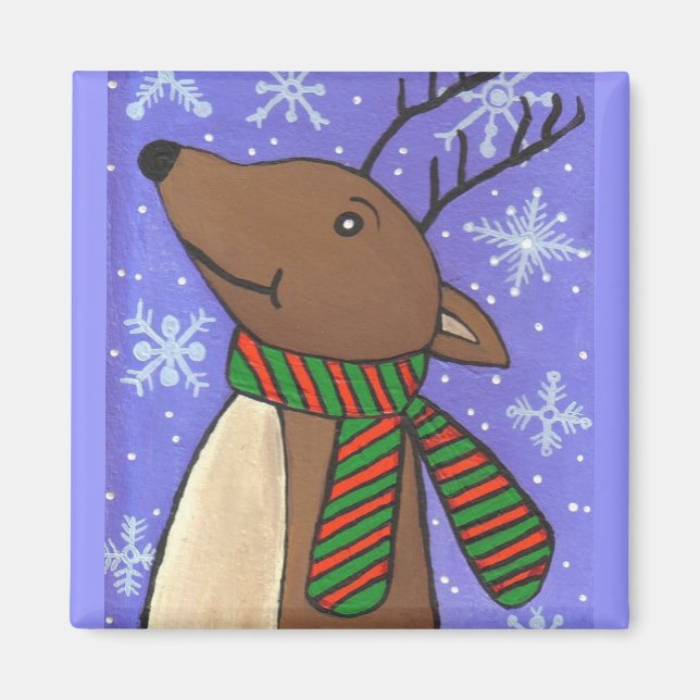 Íman Reindeer de Natal - ímã de férias (Frente)